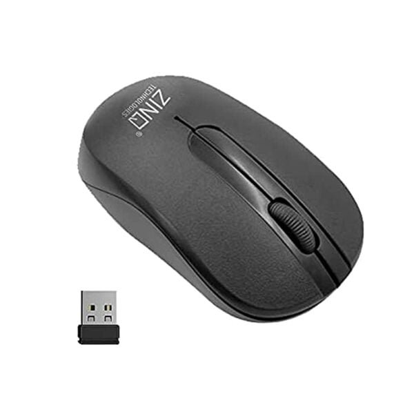 Zinq Technologies 818W 2.4 Ghz Wireless Mouse with 1600DPI for Laptop and Desktop with 2xAAA Duracell Batteries Included (Black)