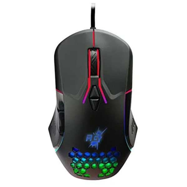 Redgear A-15 Wired Gaming Mouse with RGB, Semi-Honeycomb Design and Upto 6400 dpi for Windows PC Gamers.