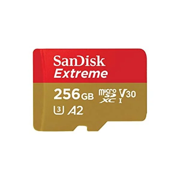 SanDisk Extreme uSD,160MB/s R, 90MB/s W,C10,UHS,U3,V30,A2, 256GB, for 4K Video on Smartphones, Action Cams & Drones