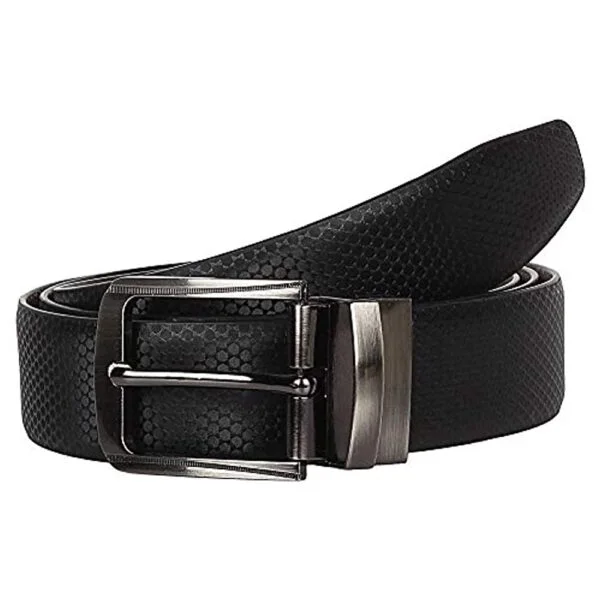 Auraki Men's Vegan Leather Formal Belt (Black and Brown)