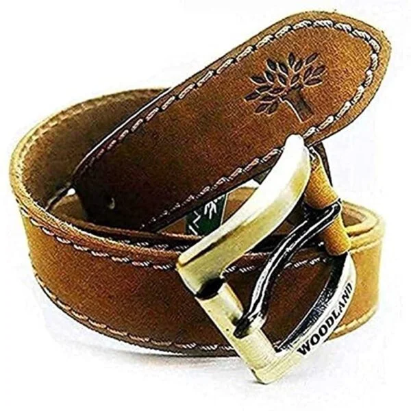 W00dIand Brown Colour Genuine Leather Casual Belt For Men