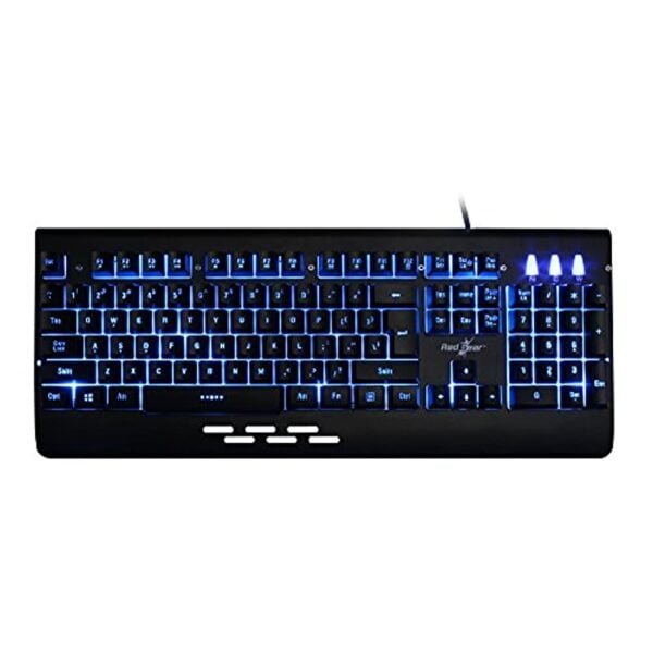 Redgear Blaze Semi-Mechanical wired Gaming keyboard with 3 colour backlit, full aluminium body & Windows key lock for PC ( Black )