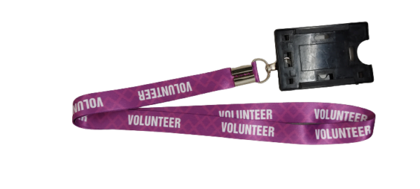 Dey 's Stationery Store Volunteer Printed Silk Lanyard with ID Card Holder (Pack of 1)