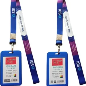 State Bank of India/Ribbons for ID Card with Free Vertical Aitachi Card Holder for Official Use Colour-Royal Blue. Pack of 2