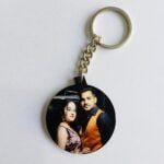 Customized Single side wooden round keyring